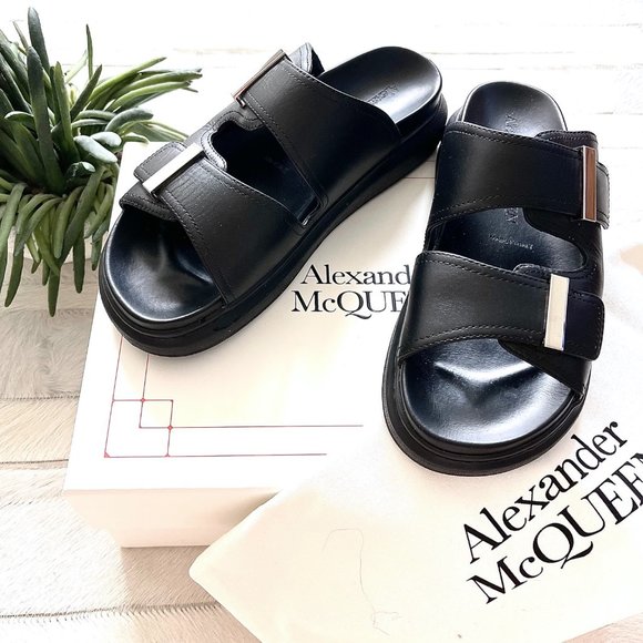 Alexander McQueen Black Leather Hybrid Sandals - Picture 7 of 16
